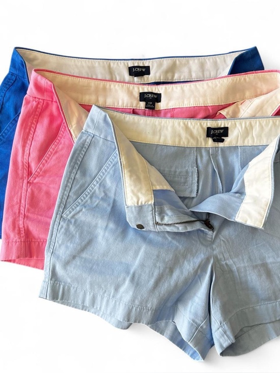 J. Crew Pants - EUC J. Crew Women’s Pink, Light Blue & Blue Cotton Shorts 3 Pack BUNDLE Size 10